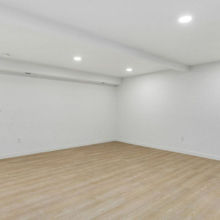 storage area in a finished basement