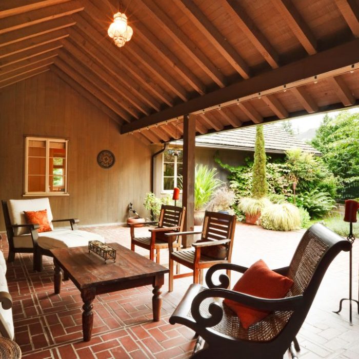 covered space in a backyard